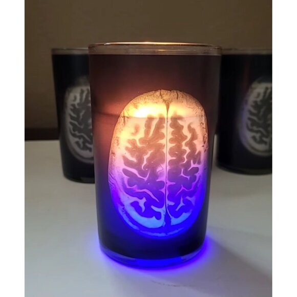 Brain MRI Glass Candle Holders With Color-Changing Illumination - Picture 5 of 7